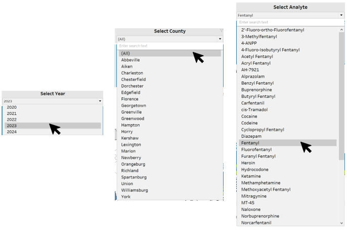 Dashboard filter view dropdown menus image